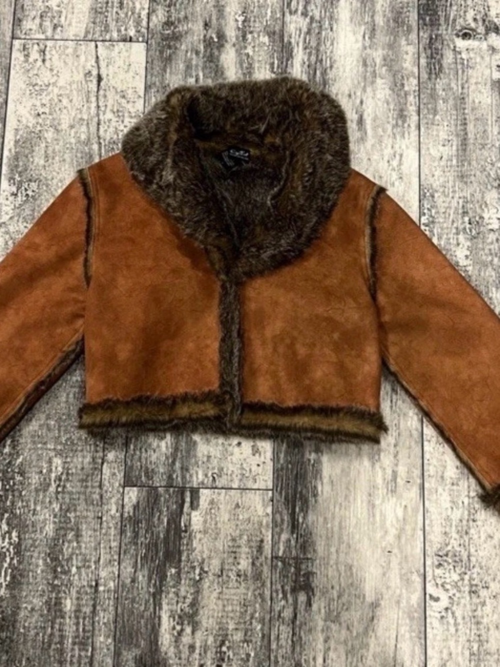 Cejon faux fur and suede crop jacket-lightly used